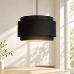 Bild in Gallery-Viewer laden, Modern Linen Drum Pendant Light