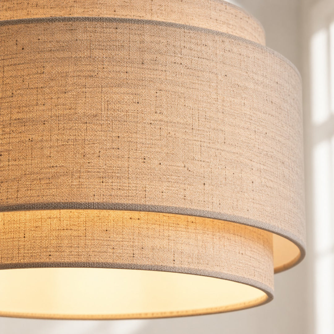 Modern Linen Drum Pendant Light