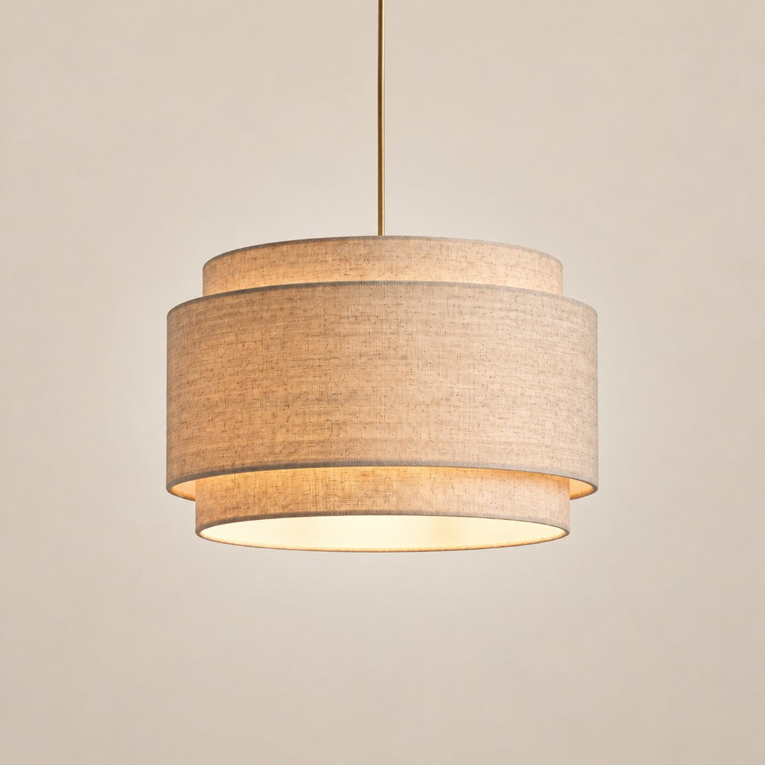 Modern Linen Drum Pendant Light