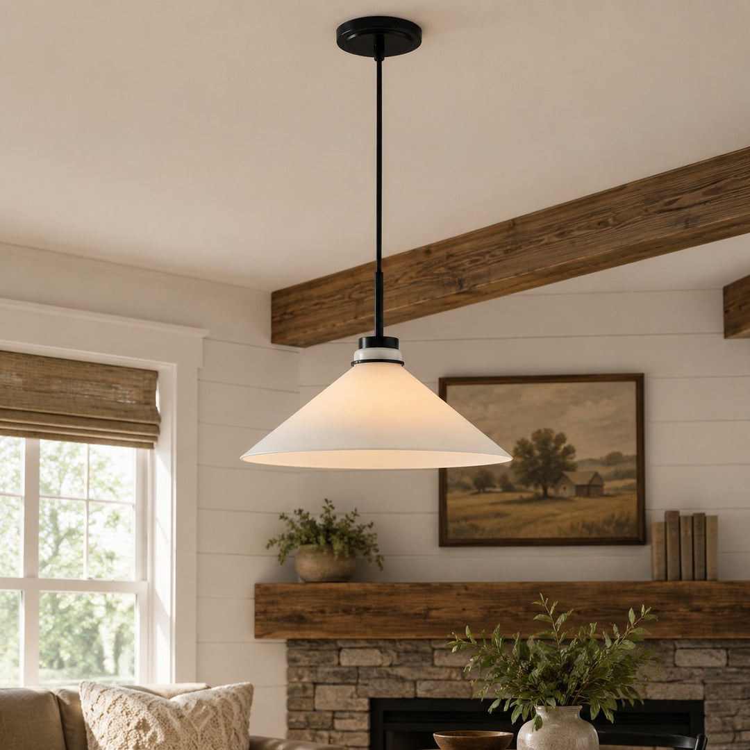 Aurenza Modern Farmhouse Kegelförmige Pendelleuchte – Dimmbares Küchen- und Eingangsbeleuchtung