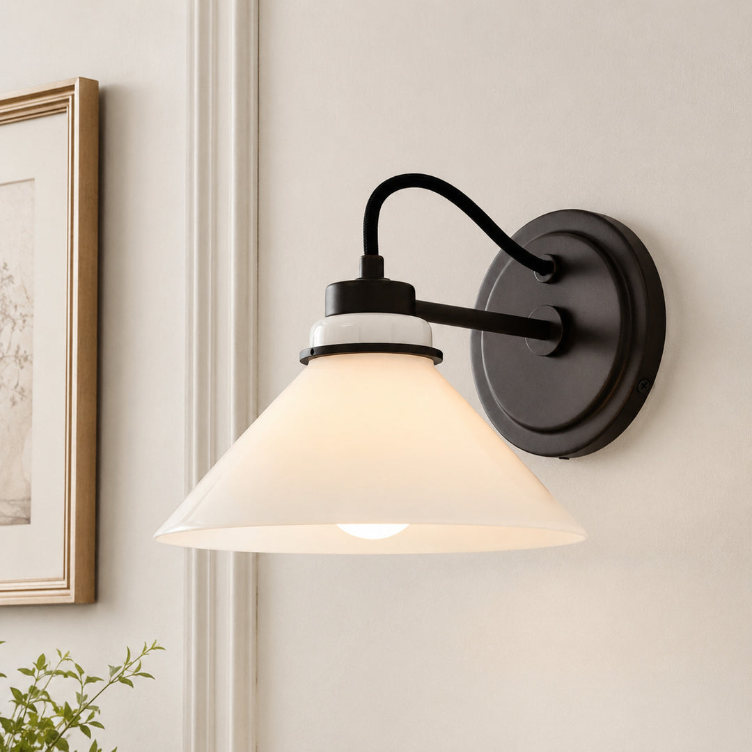 Aurenza Gebogene Arm Globe Wandlampe – Moderne Industrielle Wandleuchte für Badezimmer, Schlafzimmer und Flur