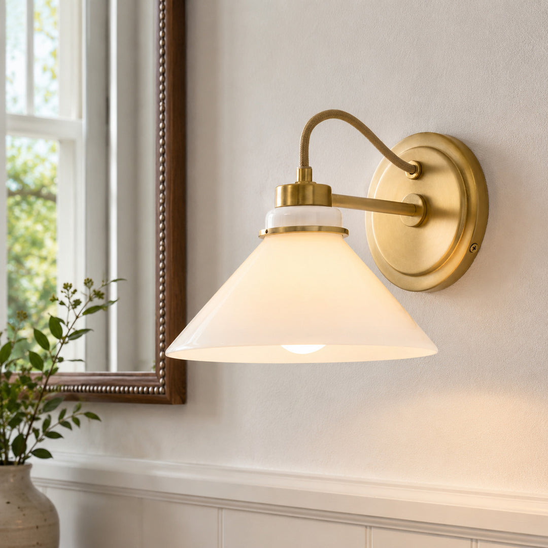 Aurenza Gebogene Arm Globe Wandlampe – Moderne Industrielle Wandleuchte für Badezimmer, Schlafzimmer und Flur