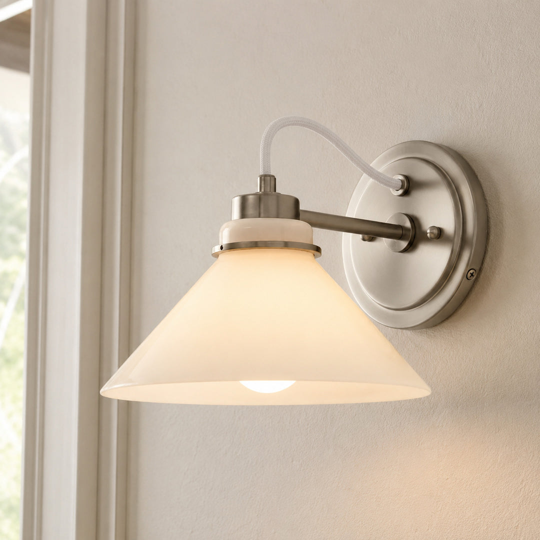 Aurenza Gebogene Arm Globe Wandlampe – Moderne Industrielle Wandleuchte für Badezimmer, Schlafzimmer und Flur