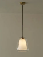 Charger l&#39;image dans la visionneuse de galerie, Suspension moderne – Abat-jour intérieur givré et verre extérieur transparent
