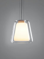 Charger l&#39;image dans la visionneuse de galerie, Suspension moderne – Abat-jour intérieur givré et verre extérieur transparent
