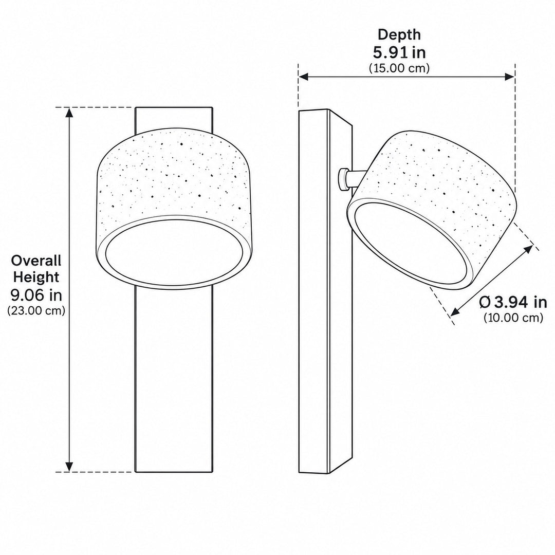 Modern Adjustable Travertine Wood Wall Sconce