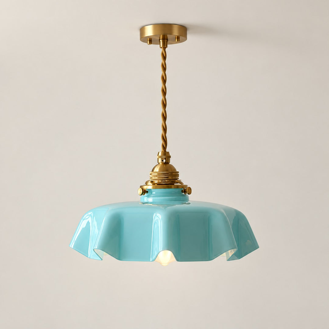 Lámpara colgante con flor de inspiración vintage Aluneroa Silueta suave y curva para iluminación interior