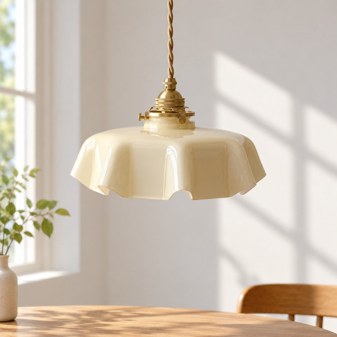 Lámpara colgante con flor de inspiración vintage Aluneroa Silueta suave y curva para iluminación interior