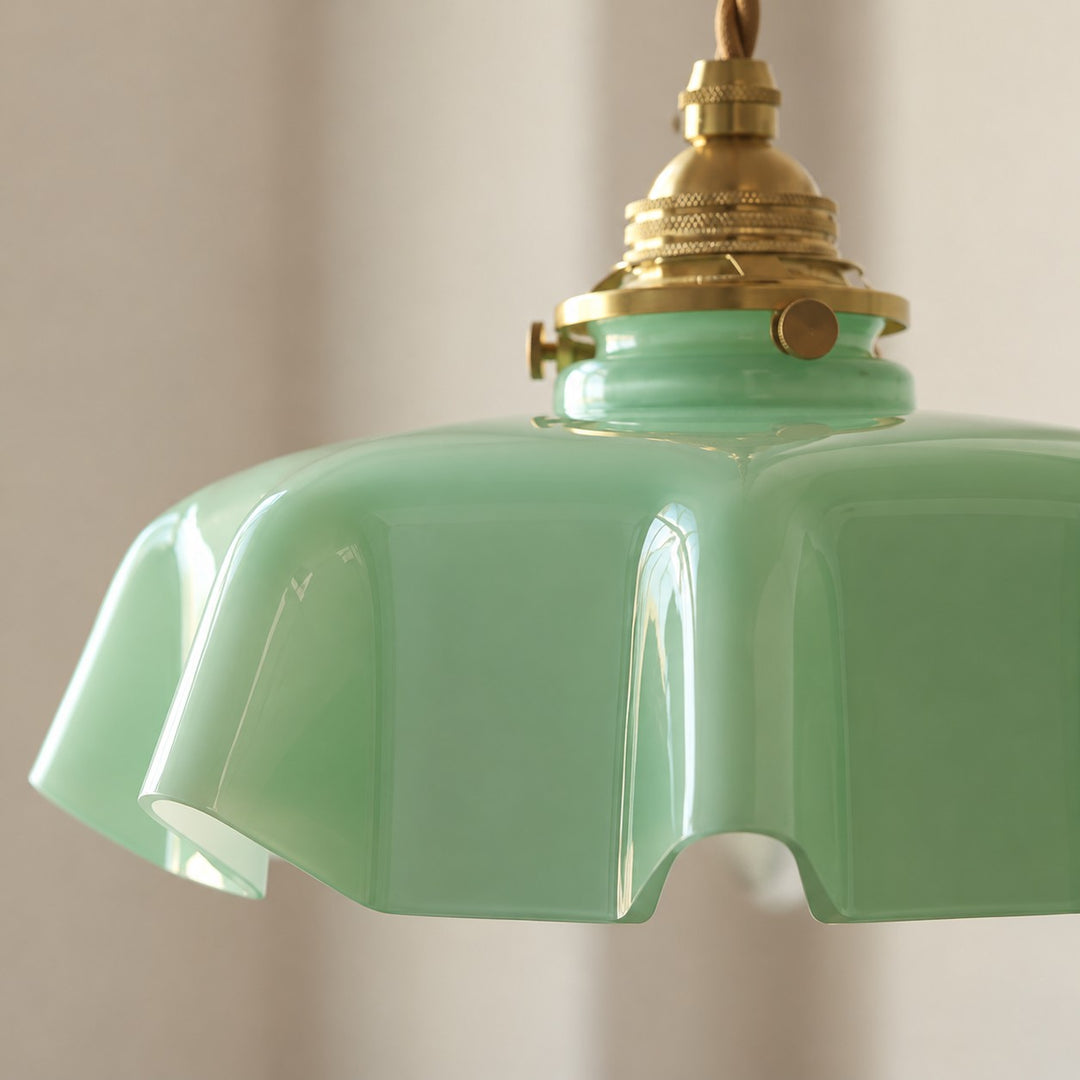 Lámpara colgante con flor de inspiración vintage Aluneroa Silueta suave y curva para iluminación interior