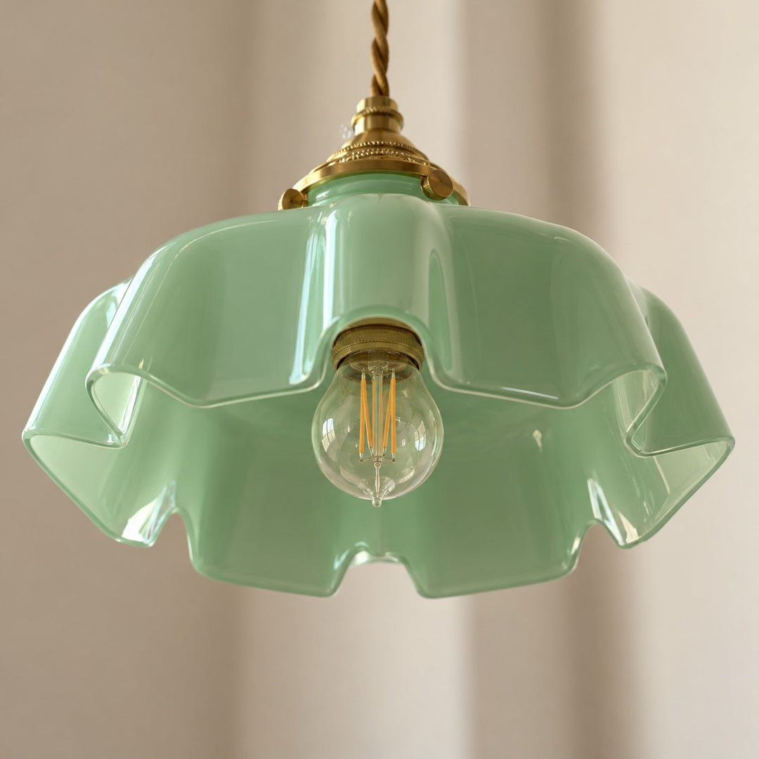 Lámpara colgante con flor de inspiración vintage Aluneroa Silueta suave y curva para iluminación interior