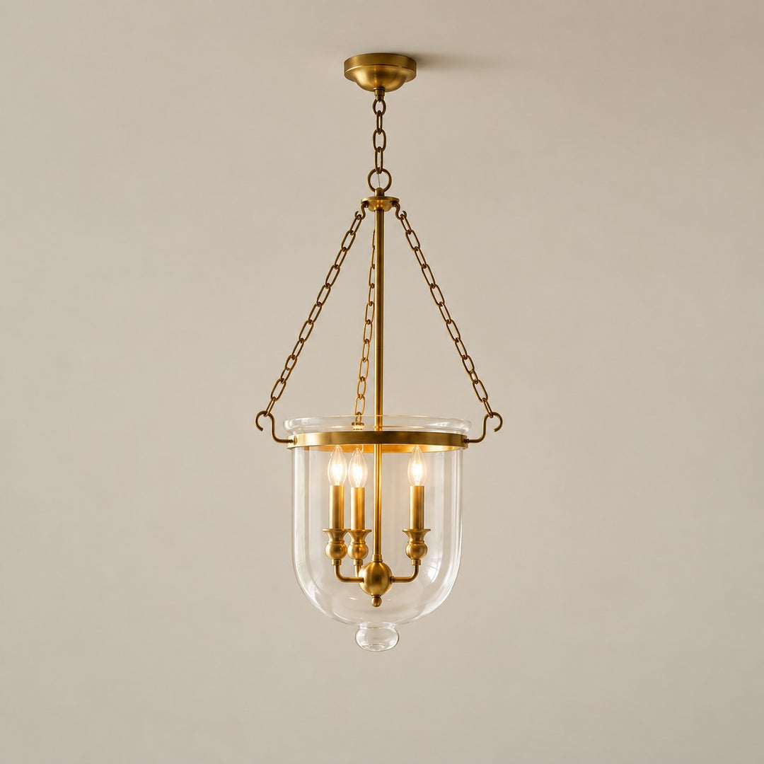 Traditional Clear Glass Bell Jar Pendant