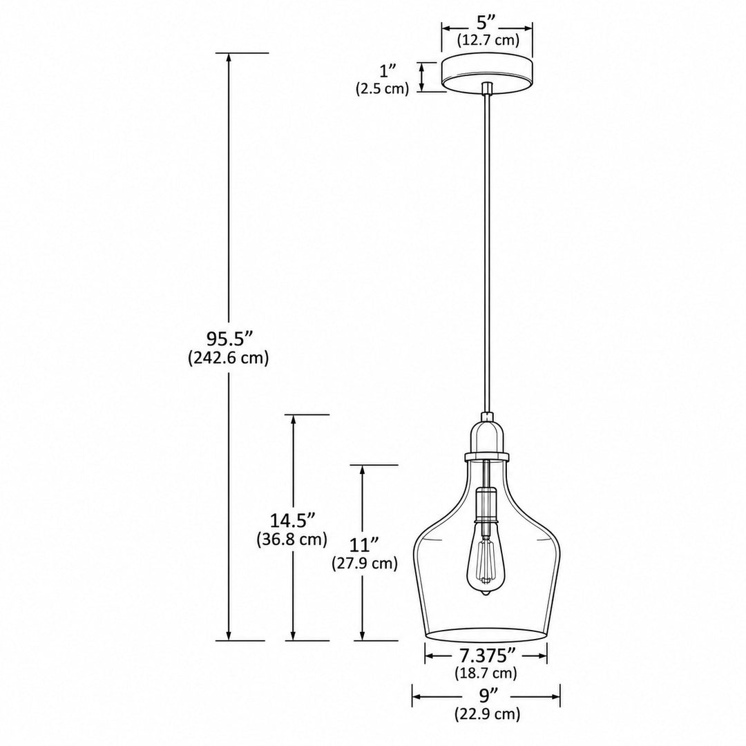 Clear Glass Cord Pendant