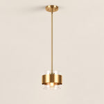 Charger l'image dans la visionneuse de galerie, Brass and Glass Cylinder Pendant