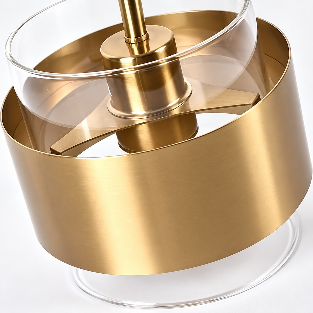 Brass and Glass Cylinder Pendant