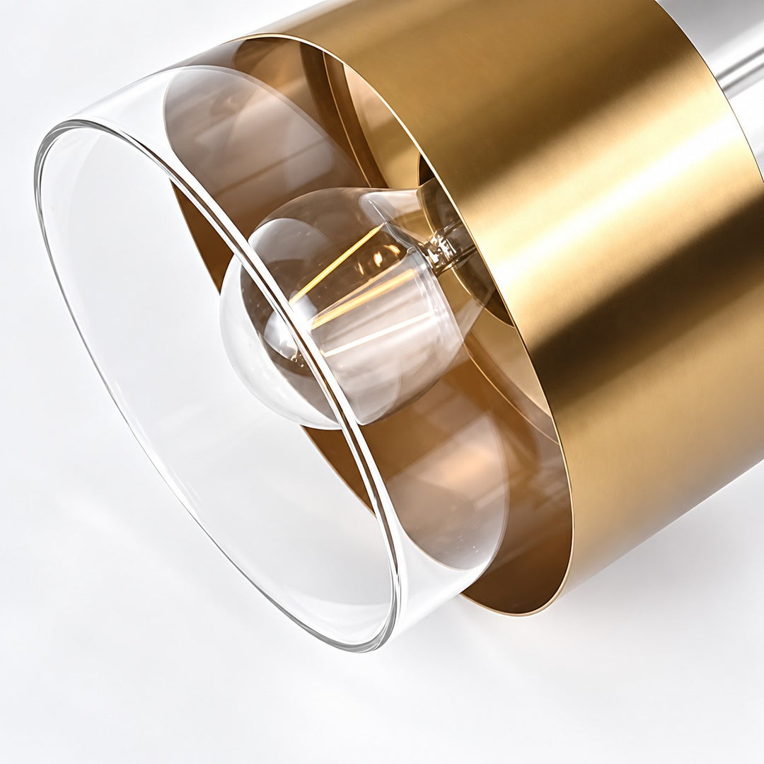 Brass and Glass Cylinder Pendant