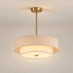 Charger l'image dans la visionneuse de galerie, Two-Tier Linen Drum Pendant