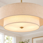 Charger l'image dans la visionneuse de galerie, Two-Tier Linen Drum Pendant