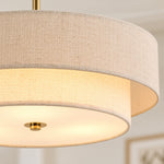 Charger l'image dans la visionneuse de galerie, Two-Tier Linen Drum Pendant