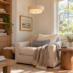 Charger l'image dans la visionneuse de galerie, Two-Tier Linen Drum Pendant