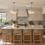 Charger l'image dans la visionneuse de galerie, Two-Tier Linen Drum Pendant