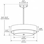 Charger l'image dans la visionneuse de galerie, Two-Tier Linen Drum Pendant