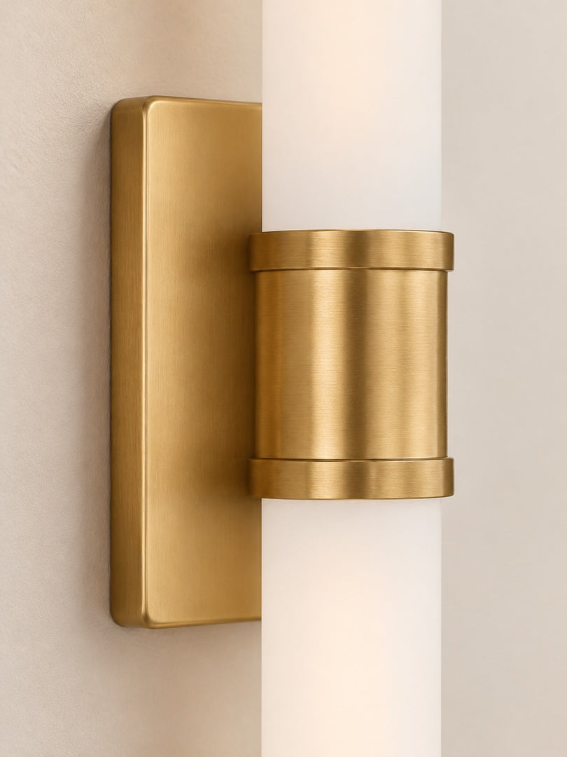 Modern Double Tube Opal Glass Wall Sconce