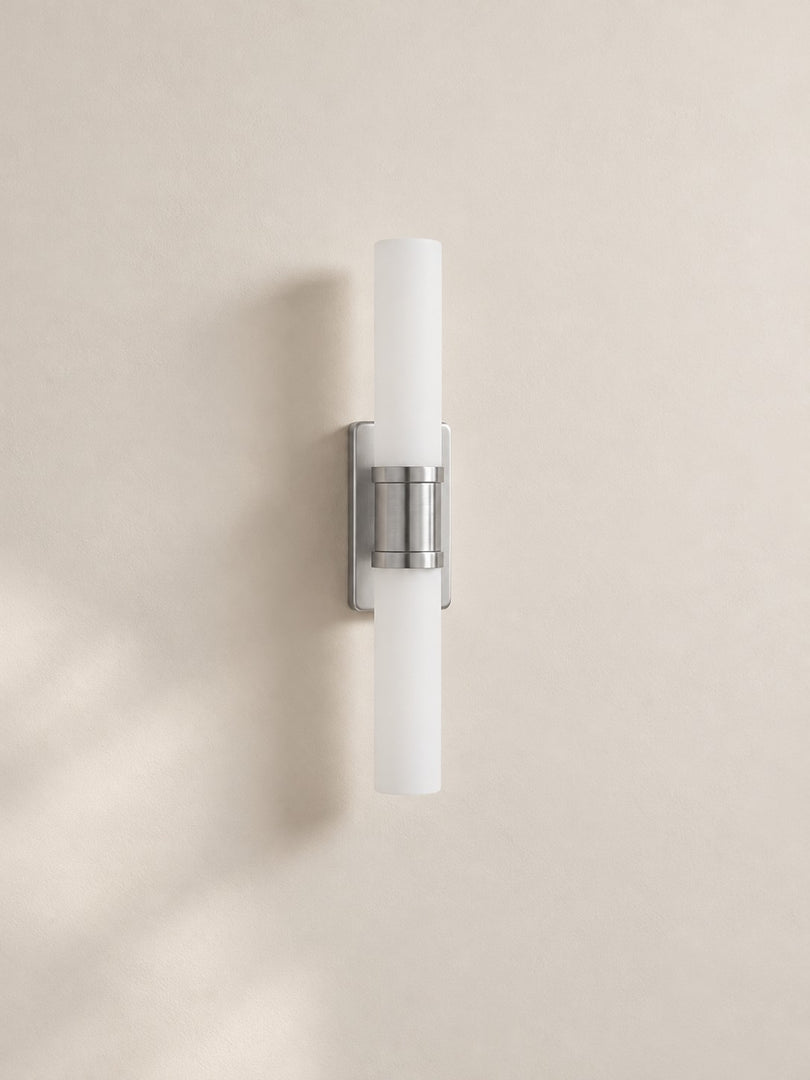Modern Double Tube Opal Glass Wall Sconce