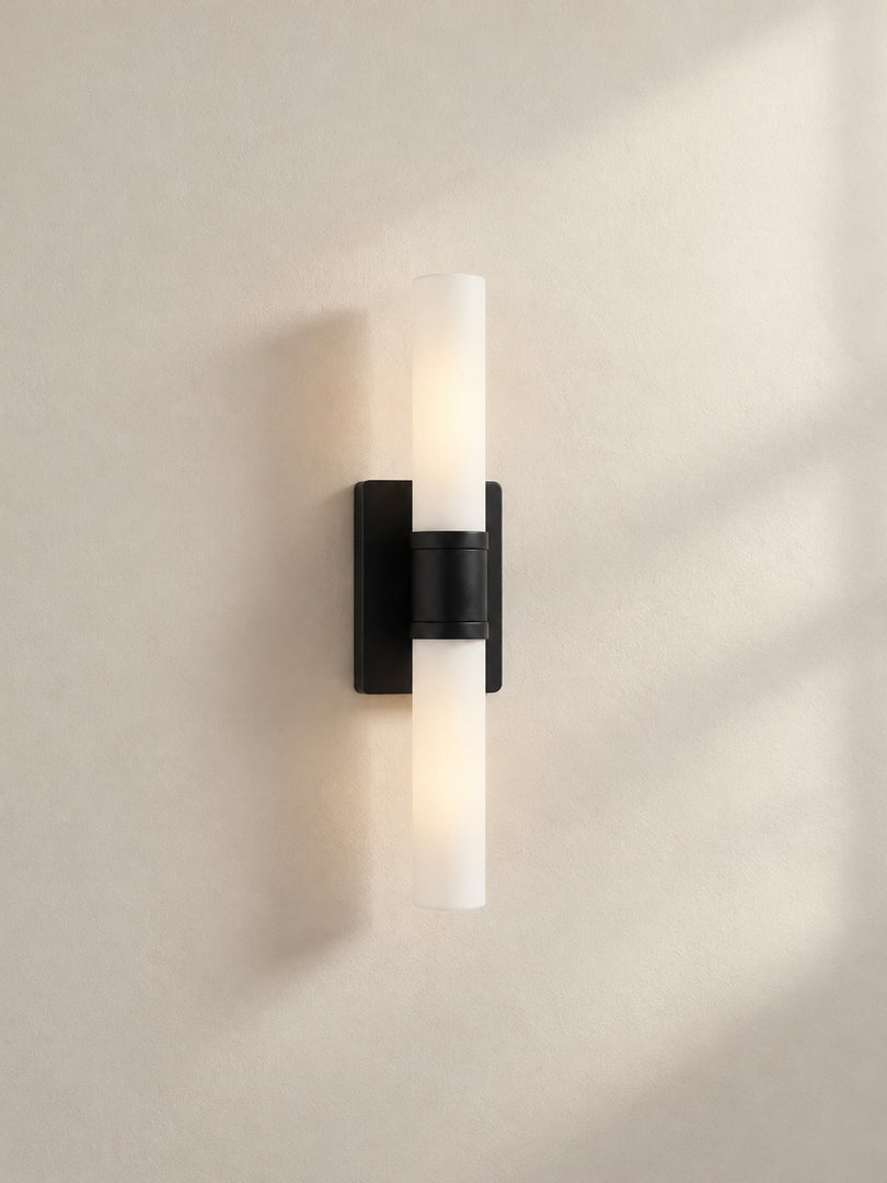Modern Double Tube Opal Glass Wall Sconce
