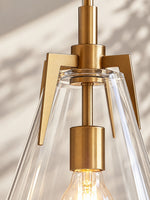 Load image into Gallery viewer, Modern Brass Geometric Clear Glass Pendant Light