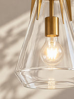 Load image into Gallery viewer, Modern Brass Geometric Clear Glass Pendant Light