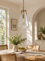 Load image into Gallery viewer, Modern Brass Geometric Clear Glass Pendant Light