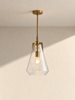 Load image into Gallery viewer, Modern Brass Geometric Clear Glass Pendant Light