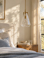 Load image into Gallery viewer, Modern Brass Geometric Clear Glass Pendant Light