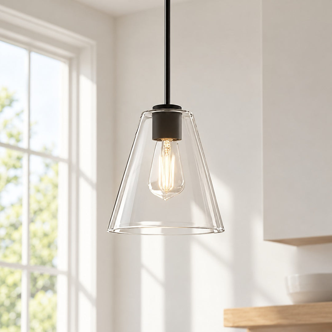 Modern Milk Clear Glass Cone Pendant Light