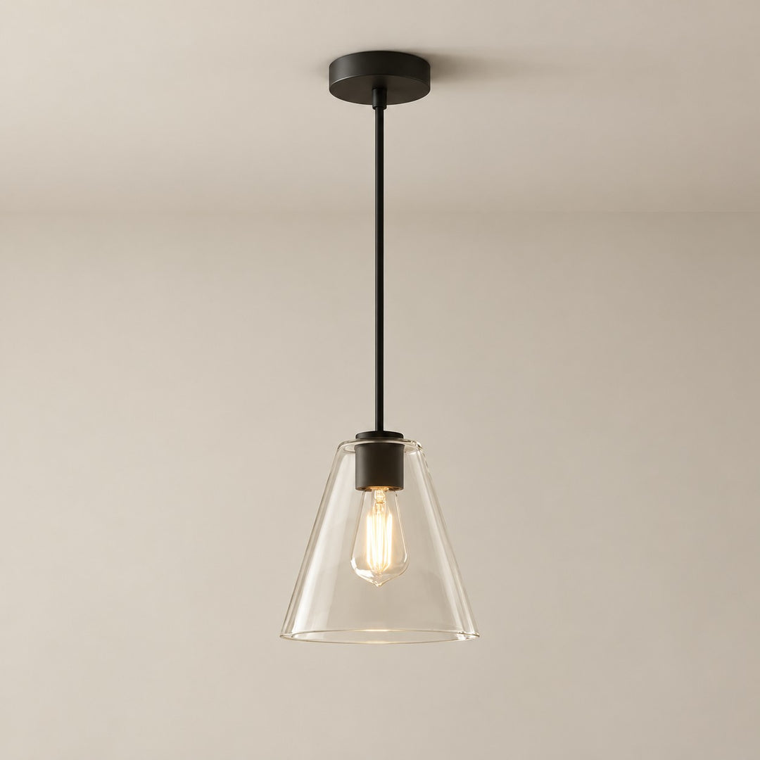 Modern Milk Clear Glass Cone Pendant Light
