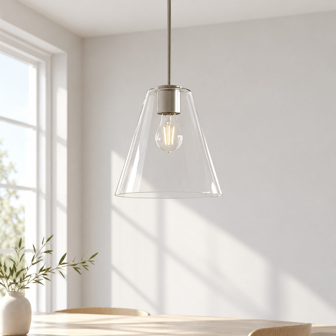 Modern Milk Clear Glass Cone Pendant Light