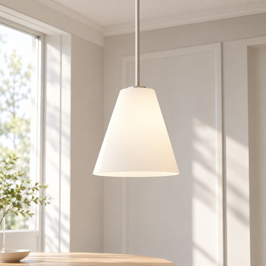 Modern Milk Clear Glass Cone Pendant Light