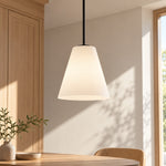 Cargar imagen en el visor de la Galería, Modern Milk Clear Glass Cone Pendant Light