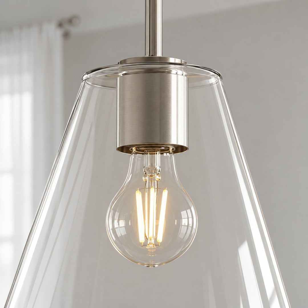 Modern Milk Clear Glass Cone Pendant Light