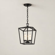 Modern Farmhouse Geometric Lantern Metal Pendant Light