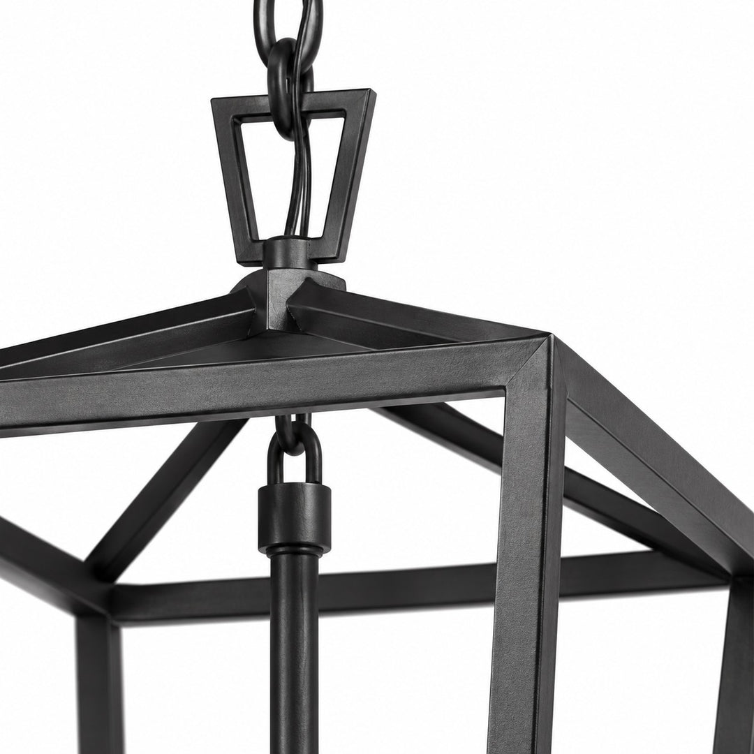 Modern Geometric Steel Lantern Pendant