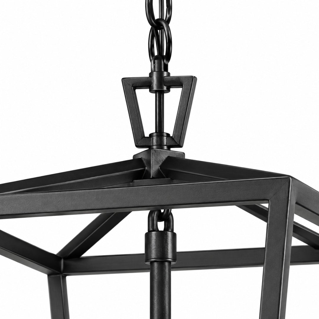 Modern Geometric Steel Lantern Pendant