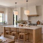 Bild in Gallery-Viewer laden, Modern Double Linen Drum Pendant Light