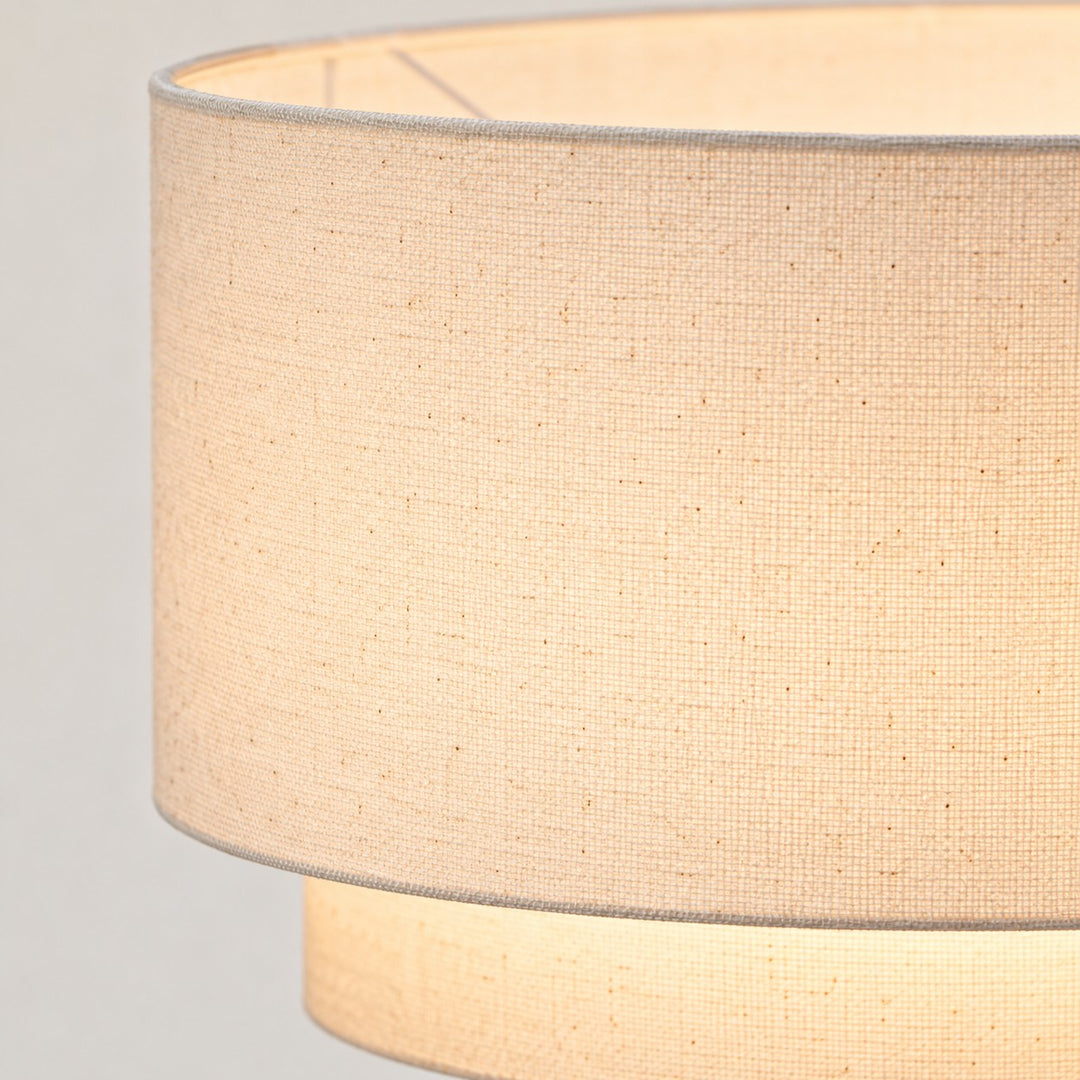 Modern Double Linen Drum Pendant Light