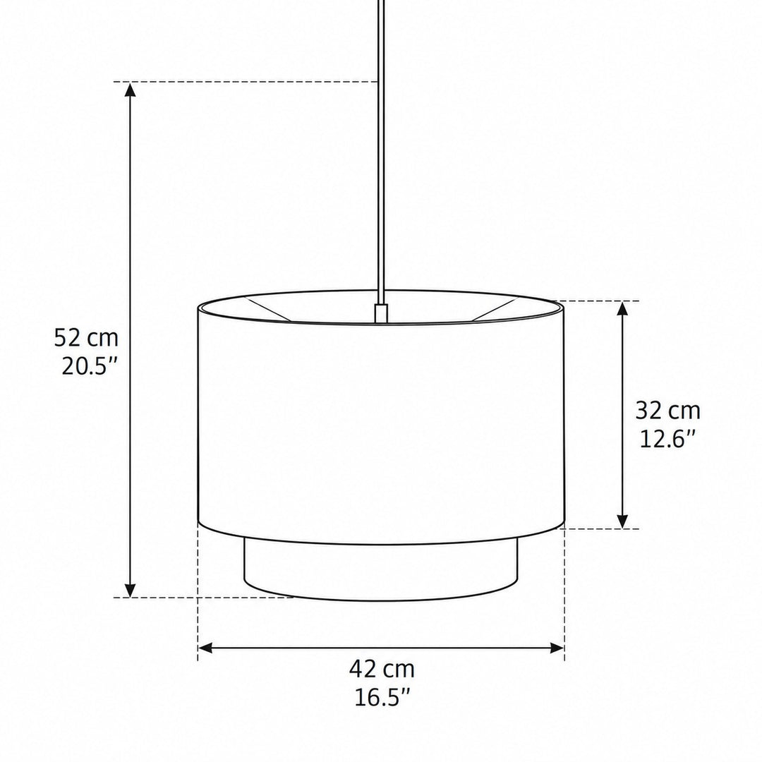 Modern Double Linen Drum Pendant Light