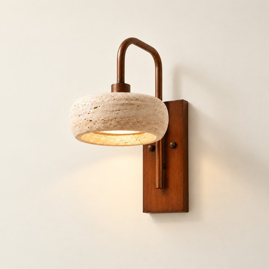 Modern Travertine Alabaster Wall Sconce
