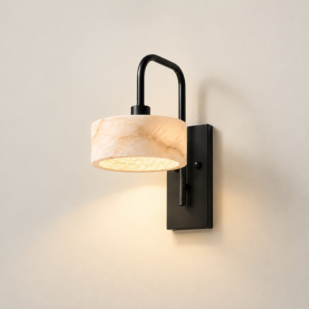 Modern Travertine Alabaster Wall Sconce
