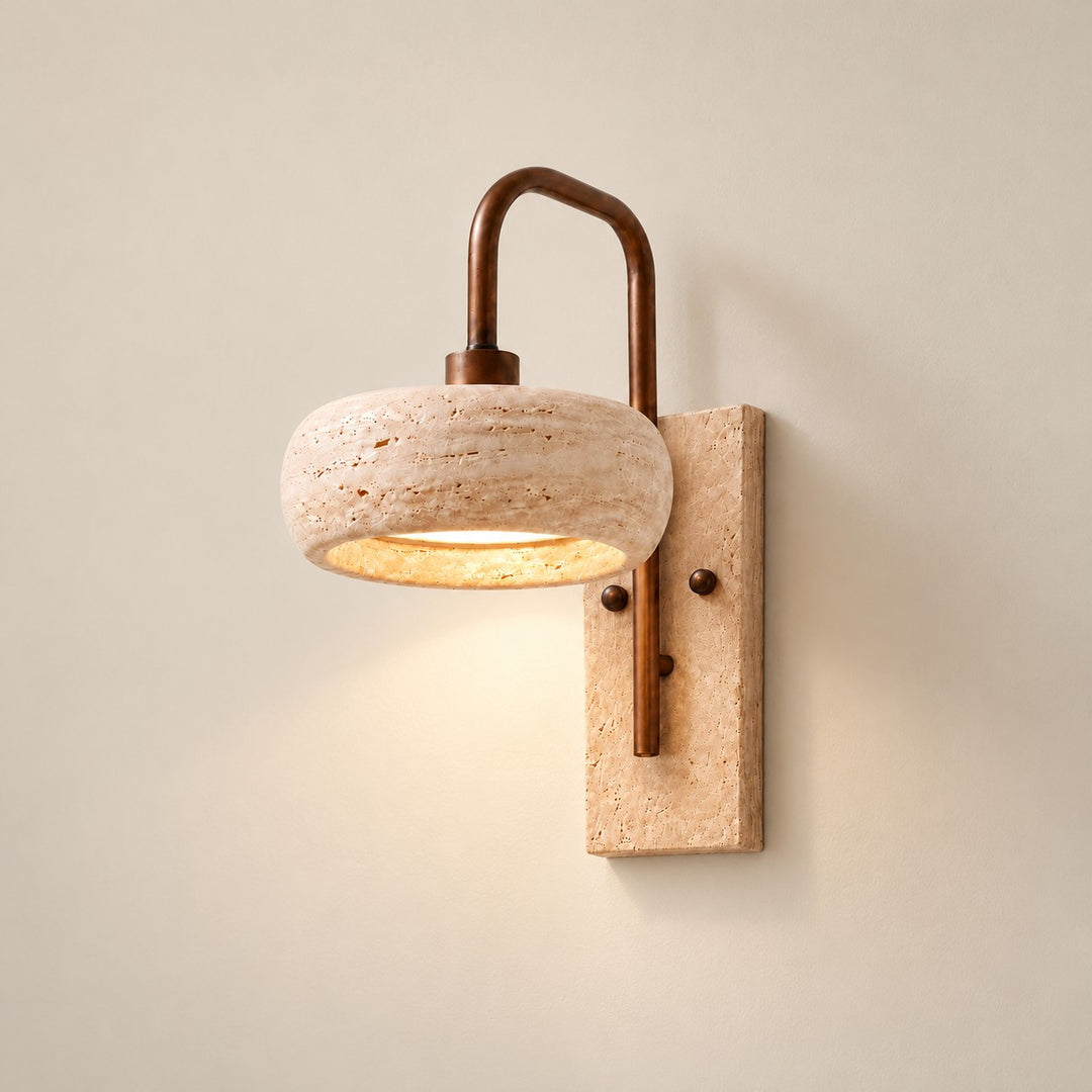 Modern Travertine Alabaster Wall Sconce