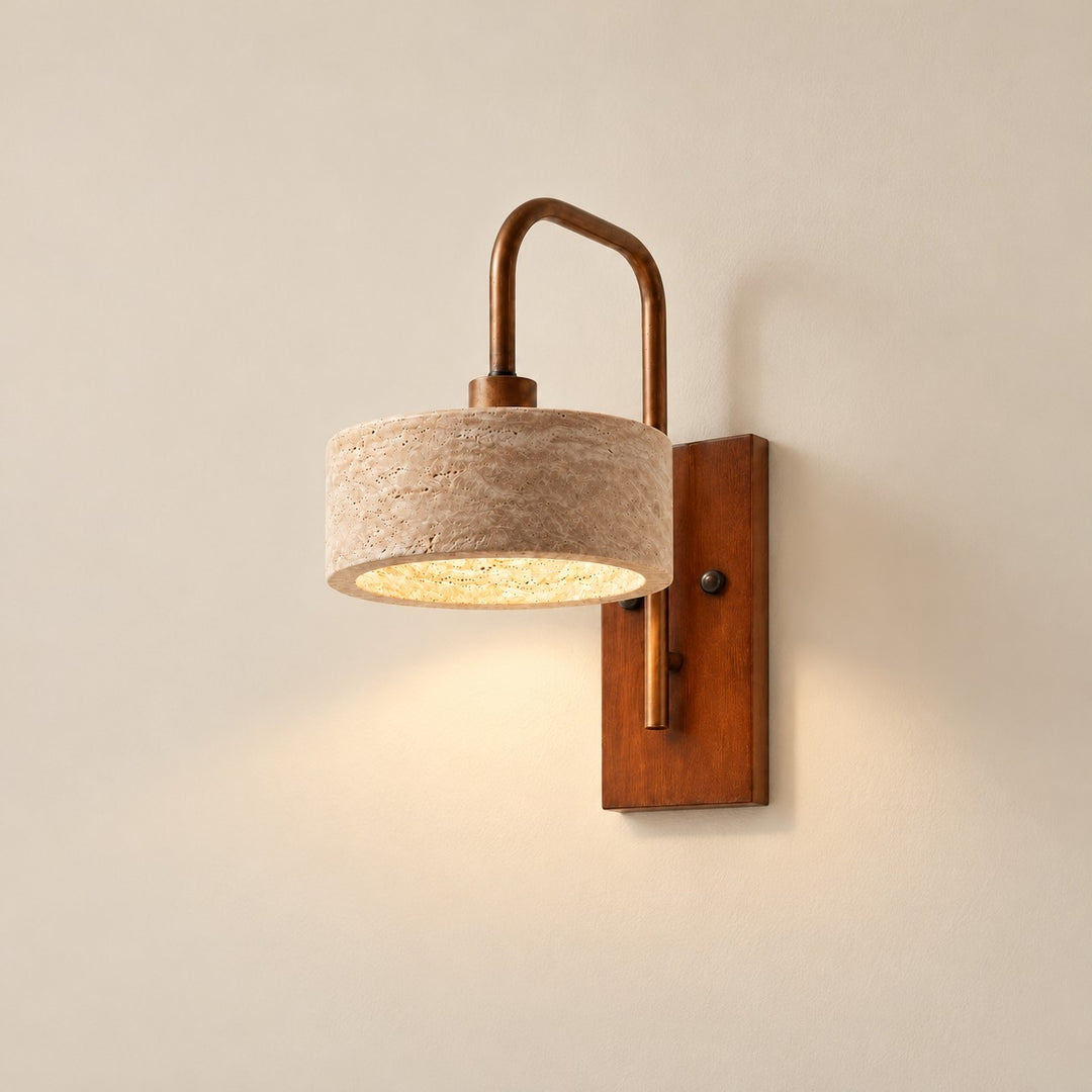 Modern Travertine Alabaster Wall Sconce