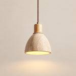 Bild in Gallery-Viewer laden, Modern Nerio Wood Walnut Travertine Pendant Light